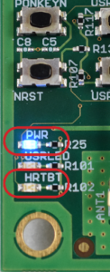 OSD32MP1-RED Power and Heartbeat LED