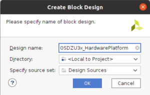 Create Block Design Dialog