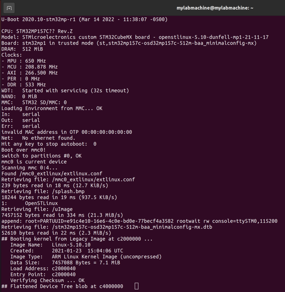 Figure 7 U-Boot Boot Log example